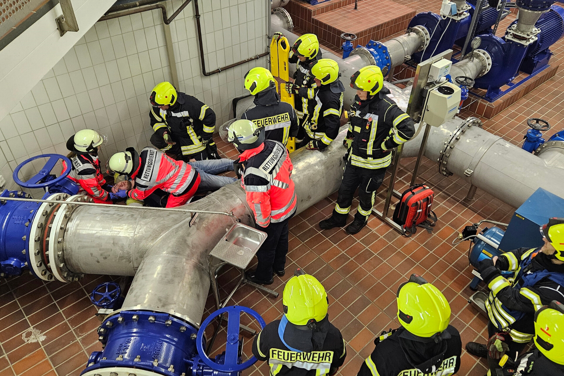 Rettungsübung mit den Stadtwerken